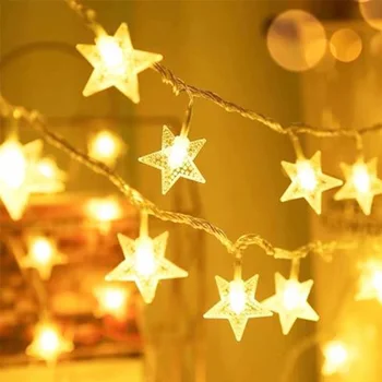 10/20 LED Luči Niz Star Garland Vila Lučka Baterije Delujejo Božični Okraski, Lučka Niz Za Sobo, Novo Leto, Poročni Dekor
