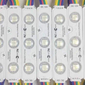 100 kozarcev 1.5 W DC12V 5050 RGB LED Modul vodotesen IP65, LED Vbrizgavanje moduli, LED Znak za Trgovino banner