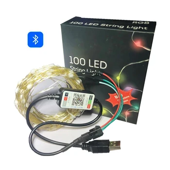10m USB SK6812 Niz LED novoletne Lučke za Spalnico WS2812B RGB Led Luči Bluetooth Barvno Naslovljive Posamično 5V