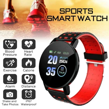 119 Plus Pametno Gledati Modni Moški Fitnes Zapestnica Utrip Srca Človeka Manšeta Nepremočljiva Smartwatch Android Z Budilko Darilo