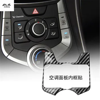 1PC Epoksi Lepilo Ogljikovih Vlaken klimatska naprava Nadzorni Plošči Prilagodite Dekoracijo Kritje za obdobje 2012-Hyundai Elantra Avante MD UD