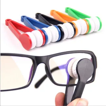 1PCS Prenosni Mini Dve strani Očala Krtačo Mikrovlaken Očala Čistilo Zbadanje Eyeglass Krtačo, Čistilo Zaslona Nove Debelo
