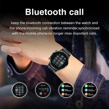 2021 Novo E-13 Bluetooth Klic Moški gledajo Jekla pasu Fitnes watch srčni utrip, Krvni tlak Dejavnosti Tracker Pametno gledati Za Moške