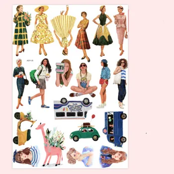 20PCS Retro moda lady Papirne Nalepke Obrti In Scrapbooking nalepke, knjige, Dekorativne nalepke, DIY Tiskovine