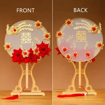 32x22cm Rose Ročni Nevesta Ljubitelji Vintage Kitajski Poroko Dekorativnih Navijačev Nevesta Fotografija Okraski Doma Dekor