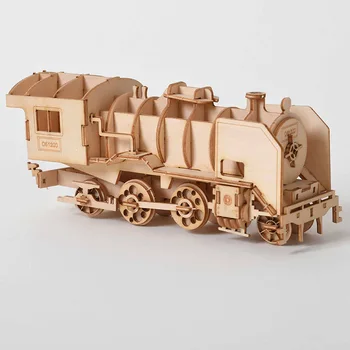 3D Lesene Puzzle Model DIY Ročno Mehanske Igrače za Otroke, Odrasle Model Komplet Igra Sestavljanja Modela Ladje Vlak Letalo