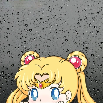 3D Smešno Sailor Moon Anime Peeker Avto Nalepke na Motocikel Kovček Doma Dekor Telefon, Laptop Zajema DIY Vinilne Nalepke