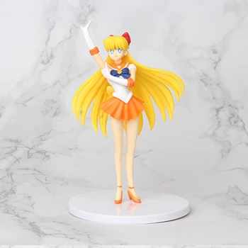 5Pcs/Niz Japonskih Anime Risanke Sailor Moon Dejanje Slika 18 cm Mars Merkur Jupiter, Venera Figurice Otroci Lutka Igrače