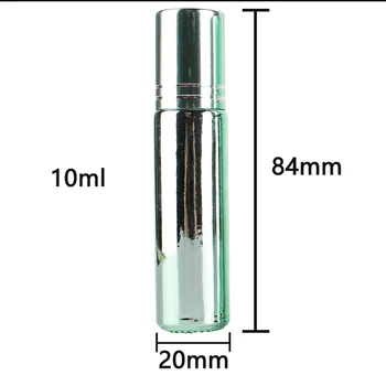 6pcs 10 ml Zelene Eterično olje UV Prevlečena Stekla Roll na Steklenice iz Nerjavečega Jekla Roller Žogo za parfum za aromaterapijo