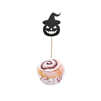 8PCS Halloween Grozljivka Black Bučna Cupcake Pokal Kolački Toppers Halloween Torta Vstavljeno Kartico Dekor