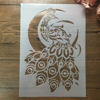 A4 29 cm Mandala Pav Luna DIY Layering Matrice Stensko Slikarstvo Album Kolorit Reliefi Album Dekorativni Predlogo