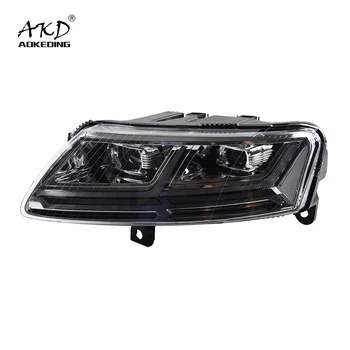 AKD Avto Styling Glave luči za Audi A6 LED Smerniki 2005-2012 A6 C6 Žarometi LED DRL svetlobo hiši projektor Objektiv Žarek