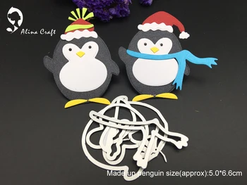 AlinaCraft rezanje Kovin matrice pingvin pozimi, Santa zgraditi živali album papir obrti album kartico udarec umetnosti rezila
