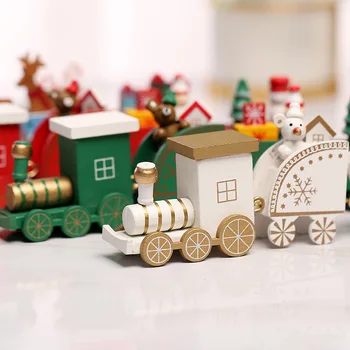 Božični Okraski Leseni Vlak Okraski Božič Santa Claus Otroci Igrače 2021 Navidad Noel Doma Stranka Dodatki Za Novo Leto Darilo