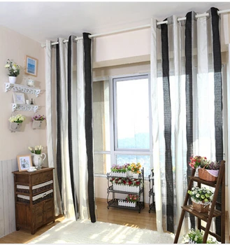 Deco, beli in črni trak til/preja/voile slepi zavese za dnevno sobo,okno, čiste plošče vrata particijo zavese