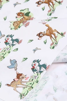 Disney Bambi in Thumper Bombažne Tkanine za Boy Oblačila Hometextile Blazine Pokrov Needlework DIY