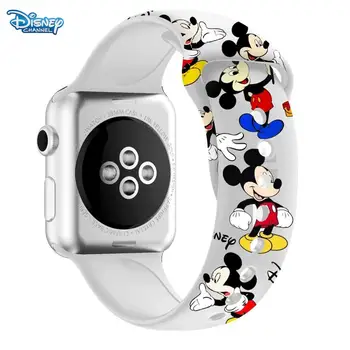 Disney Srčkan Mickey Minnie Watch Trak za Apple iWatch Band 4 5 6 Silikonski Manšeta Zapestnica Zamenjava za iWatch 1 2 3 Trak