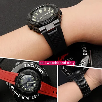 Gume Watchband za Casio G ŠOK GST Serije GST-210/W300/400G/B100 Vodotesno Silikonsko Moške Zapestnice, Trakovi, Oprema 26*14