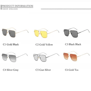 HBK Luksuzni Prevelik Kvadratnih sončna Očala Moških Poligon Anti-Odsevni Klasičnih Kovinskih Očal Modi Nove Ženske sončna Očala UV400