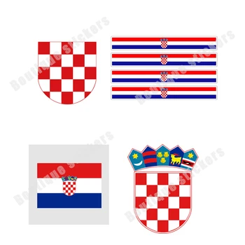 Hrvaško Zastavo Državni Grb Hrvaške Zemljevid Nalepke Nepremočljiva Zaščito Pred Soncem Nalepko Osebnost Smešno Avto Nalepke Avto Nalepke