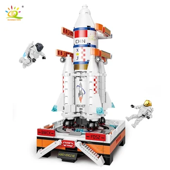 HUIQIBAO Prostor Začetek Raketni Model gradniki Mesto Vesoljsko Vesoljski Postaji Shuttle Ladjo Astronavt Opeke Igrače za Otroke