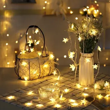 LED Star Niz Luči Baterije USB Powered Božični Okraski Led svate Zavese Niz Vila Luči Novega Leta in Dekor