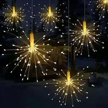 LED Vodoodporni Eksplozijo Zvezde Ognjemet Lučka Božič Pravljica Luči Bakrene Žice Lučka Regrat Niz Luči Vrt Dom Dekor