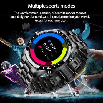 LIGE 2021 Pametno Gledati Moške Polni, Zaslon na Dotik, Športna Fitnes Watch IP67 Nepremočljiva Bluetooth Za Android ios smartwatch Moški+Box