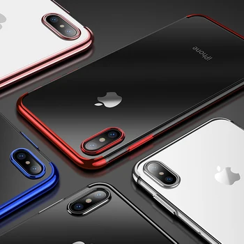 Luksuzni Jasno, Mehka Prevleka Okvir TPU Silikon Case za iPhone XS Max XR X 10 Ultra Tanek Prozoren Pokrov za iPhone 6s 7 8 Plus