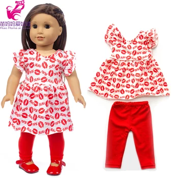 Lutka pajama set za 43 cm baby doll obleko homewear so primerne tudi za 18-inch dekle punčko oblačila