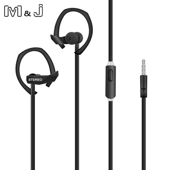 M&J Prvotne Športne Slušalke Super Bass Slušalke Sweatproof Teče Slušalke z Mikrofon držalo za uho Za Vse Mobilni Telefon