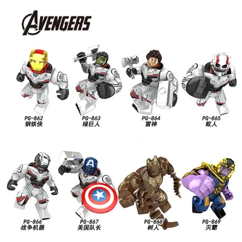 Marvel Super junak serije blokov, Captain America, iron Man, Spiderman Ant-Človek Anime Velika velikost figuric Glave Igrače otroci Darila