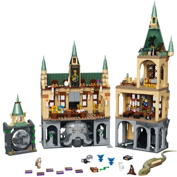 MOC Movie Magic Castle 76388 Vasi Obiščite Čarobno Vasi Model Zgradbe Zgradbe Hogsmeade Bloki Izobraževalne Igrače Darilo 76389