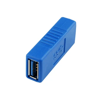 Modra/Črna USB 3.0 Tip A Ženski Ženski Adapter Spojnik Gender Changer Priključek se Pridružijo dva USB 3.0 Tip A Ženski Konektorji