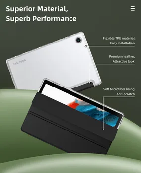 MoKo Ohišje Za Samsung Galaxy Tab A8 10.5 Palčni 2021(SM-X200/SM-X205/SM-X207),Vitek, Lahek Primer Trifold Stojalo Mehko TPU Pokrov