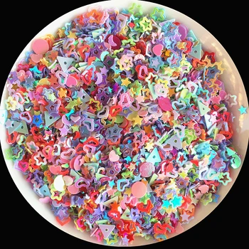 Multi Oblike, Mešanje Barv 20 g 3-5 mm Star Srce Slive PVC svoboden Sequins Paillettes za Nail Art manikura/poročni dekoracijo, konfeti