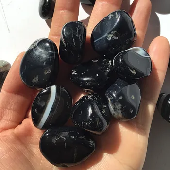 Naravno Črna Agate Kamen Poliran Gemstone Zbirateljskih Grobo Rock Mineralnih Vzorcu Zdravilni Kamen Dekoracijo za Fish Tank