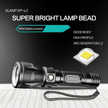 Nepremočljiva IPX8 Potapljaška Luč 200 Metrov T6/L2 Strokovno Podvodna LED Svetilka Potop Kampu Lanterna Baklo za 18650