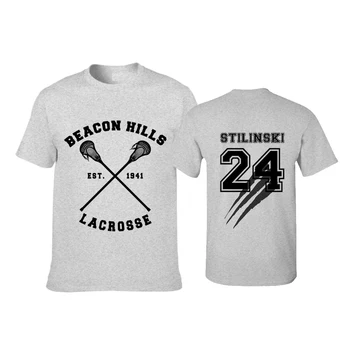 New vroče Teen Wolf T-shirt Moški Stilinski 24 Lahey McCall Šport Športna majica s kratkimi rokavi Moški 3D Tiskanja Hip Hop Prevelik T-shirt