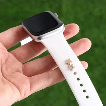 Nov Star diamond Silikonski trak dekoracijo žeblji Trak Za Apple Watch Band Čare Kovinski Ustvarjalnost Zakovice Accessorie Za iwatch