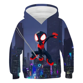 Nova Jesenska Moda Otroke Outwear Marvel Spider Man Grafike Prevelik Pulover S Kapuco Priložnostne Otroci Oblačila Fantje Novost Plašč Puloverji