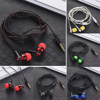 Novo 3,5 MM 5 Barv Stereo in-Ear Slušalke Visoke Kakovosti Spleteno vrv Shell Design Čepkov Dvojne Slušalke Kovinski Slušalke z Mikrofonom