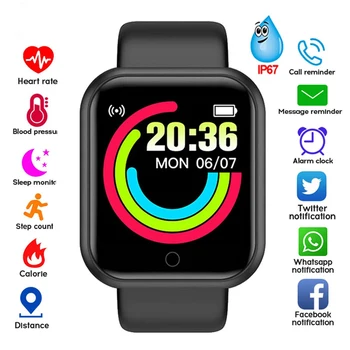 Novo D20 Y68 Pametno Gledati 1.44 palčni Šport Smartwatch Moški Ženske Fitnes Tracker Srca, Krvni Tlak Ura Nepremočljiva Smartwatch Moški