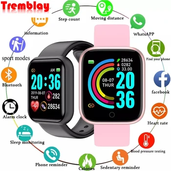 Pametno Gledati Moški Ženske Smartwatch Srčni utrip, Krvni Tlak Monitor Fitnes Tracker Watch Pametna Zapestnica za Android in IOS
