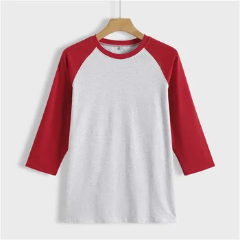 Po meri majica s kratkimi rokavi Ženske Mozaik 3/4 Raglan Dolg Rokav Baseball Basic Majica Jeseni, Pozimi Custom-made Oblačila