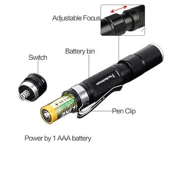 Prenosni Mini Penlight LED Svetilko, Baklo Žep Lahka Nepremočljiva Luč AAA Baterije Močne Led Za Kampiranje, Lov