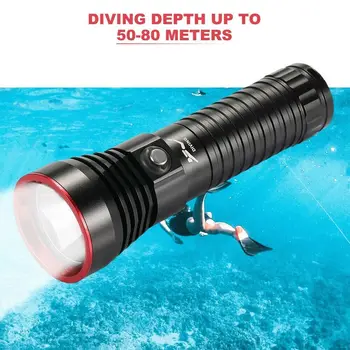 Profesionalni LED Potapljaška Svetilka IP68 Vodotesen Potop Luči Scuba Podvodno Svetilko, Baklo Potapljanje