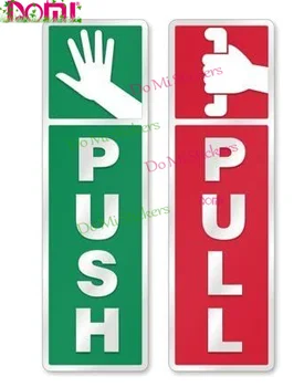 Push & Pull Rosso E Verde, Auto, Furgone, Decalcomania, Poslovni Drsna Vrata za Dostop se Prijavite Znak Nalepke in Rdeče Push-pull Nalepka