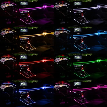 RGB LED Avto Notranje Dekorativne Luči Trakovi Prilagodljivo Vzdušje Svetilko Z Cigaret Priključek Za APP Nadzor 8M Neon Luči Trakovi