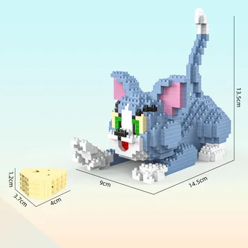 Risanke Mačka in miši Miniaturni Majhnih Delcev Gradnik Animacija 3D Model Dražbi Digitalni montažna Gradnja Bloka Igrače